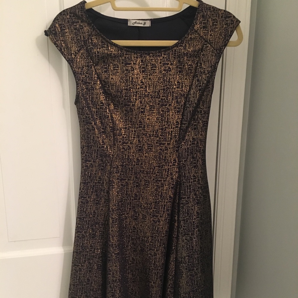 Navy and gold dress